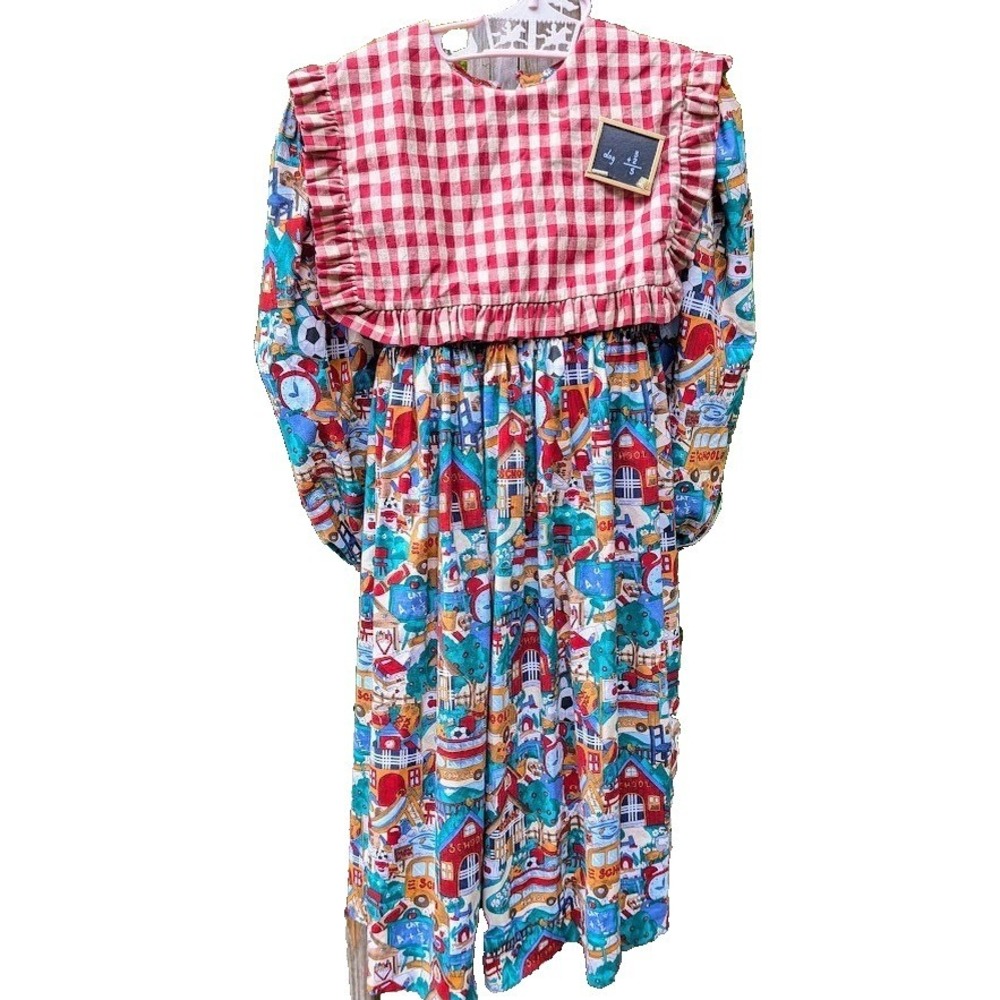 Vintage Girls Dress 6 Back To School Gingham Schoolgirl Academia Classic USA